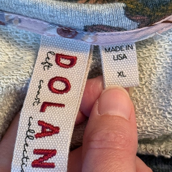 Anthropologie Dolan Left Coast Tagawa Gray Floral Ribbon Sweatshirt Women Sz XL - Picture 5 of 10